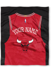 Chicago Bulls Personalized Jersey Silk Touch Fleece Blanket - Red
