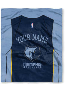 Memphis Grizzlies Personalized Jersey Silk Touch Fleece Blanket - Blue