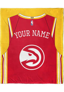 Atlanta Hawks Personalized Jersey Silk Touch Fleece Blanket - Red