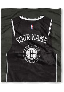 Brooklyn Nets Personalized Jersey Silk Touch Fleece Blanket - Black