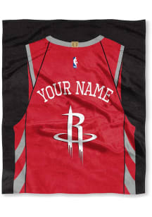 Houston Rockets Personalized Jersey Silk Touch Fleece Blanket - Red