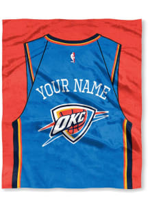 Oklahoma City Thunder Personalized Jersey Silk Touch Fleece Blanket - Blue