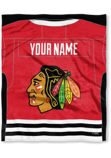 Chicago Blackhawks Personalized Jersey Silk Touch Fleece Blanket