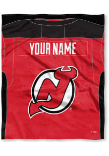 New Jersey Devils Personalized Jersey Silk Touch Fleece Blanket - Red