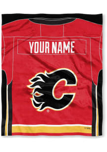 Calgary Flames Personalized Jersey Silk Touch Fleece Blanket - Red