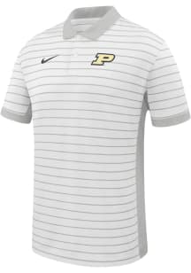 Nike Purdue Boilermakers Mens White Victory Stripe Short Sleeve Polo