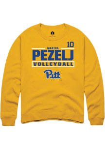 Marina Pezelj Pitt Panthers Mens Gold NIL Stacked Box Player Crew