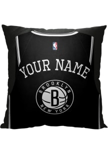 Brooklyn Nets Personalized Jersey Throw Pillow - Black