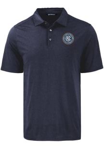 Cutter and Buck New York City FC Mens Navy Blue Coastline Eco Short Sleeve Polo