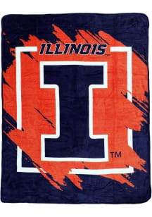 Illinois Fighting Illini Dimensional Micro 46x60 Raschel Throw Blanket - Navy Blue