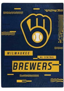 Milwaukee Brewers Digitize 60X80 Raschel Throw Blanket - Navy Blue