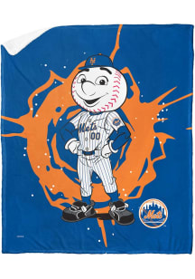 New York Mets Mascot Silk Touch Sherpa Fleece Blanket - Blue