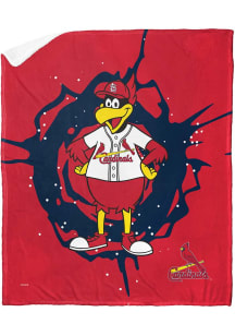 St Louis Cardinals Mascot Silk Touch Sherpa Fleece Blanket - Red