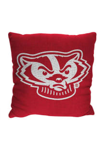Wisconsin Badgers Invert Throw Pillow - Red