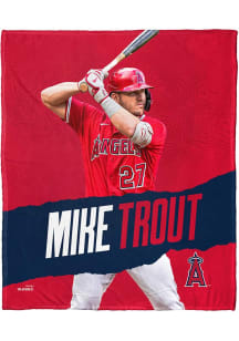 Los Angeles Angels Mike Trout 50x60 Silk Touch Fleece Blanket - Red