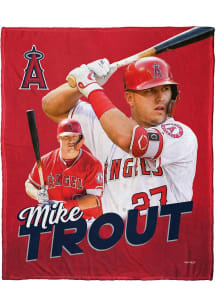 Los Angeles Angels Trout 50x60 Silk Touch Fleece Blanket - Red