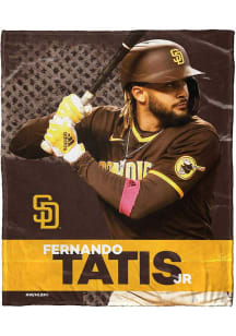 San Diego Padres Tatis Jr. 50x60 Silk Touch Fleece Blanket - Brown