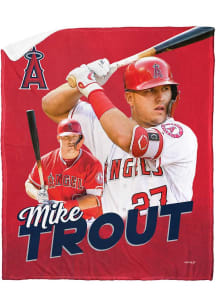 Los Angeles Angels Mike Trout 50x60 Silk Touch Shepra Fleece Blanket - Red
