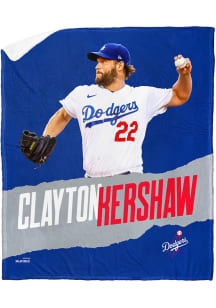 Los Angeles Dodgers Clayton Kershaw 50x60 Silk Touch Shepra Fleece Blanket - Blue