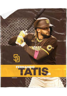 San Diego Padres Tatis Jr. 50x60 Silk Touch Sherpa Fleece Blanket - Brown