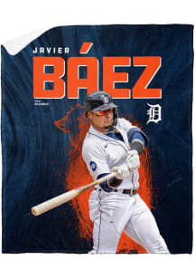 Detroit Tigers Baez 50x60 Silk Touch Shepra Fleece Blanket - Blue