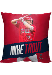 Los Angeles Angels Mike Trout Printed Throw Throw Pillow - Red