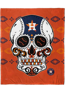 Houston Astros Candy Skull 50x60 Silk Touch Fleece Blanket - Orange