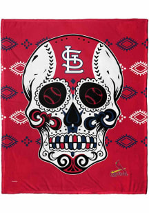 St Louis Cardinals Candy Skull 50x60 Silk Touch Fleece Blanket - Red