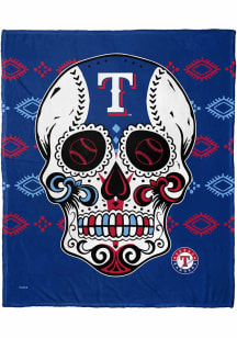 Texas Rangers Candy Skull 50x60 Silk Touch Fleece Blanket - Blue