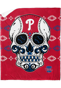 Philadelphia Phillies Candy Skull Silk Touch Sherpa Fleece Blanket - Red