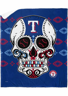 Texas Rangers Candy Skull Silk Touch Sherpa Fleece Blanket - Blue