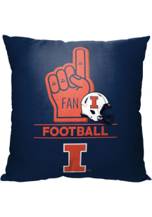 Illinois Fighting Illini Number 1 Fan Throw Pillow - Navy Blue
