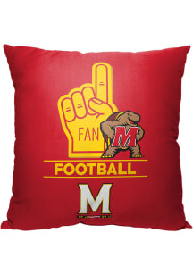 Maryland Terrapins Number 1 Fan Throw Pillow - Red