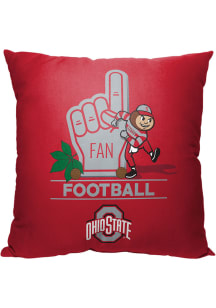 Ohio State Buckeyes Number 1 Fan Throw Pillow - Red