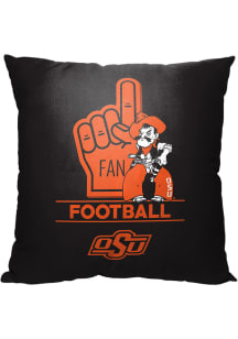 Oklahoma State Cowboys Number 1 Fan Throw Pillow - Black