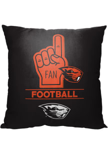 Oregon State Beavers Number 1 Fan Throw Pillow - Black