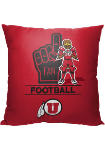 Utah Utes Number 1 Fan Throw Pillow - Red