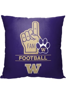 Washington Huskies Number 1 Fan Throw Pillow - Purple