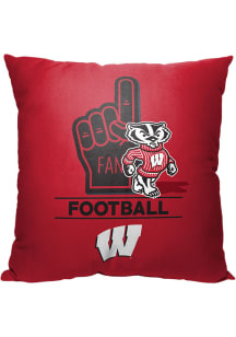 Wisconsin Badgers Number 1 Fan Throw Pillow - Red