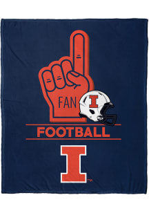 Illinois Fighting Illini Number 1 Fan Fleece Blanket - Navy Blue