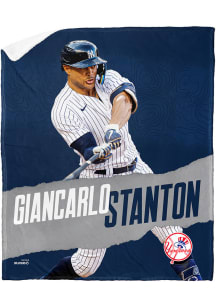 New York Yankees Giancarlo Stanton Jersey Silk Touch Sherpa Fleece Blanket - White
