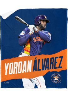 Houston Astros Yordan Alvarez Jersey Silk Touch Sherpa Fleece Blanket - Orange