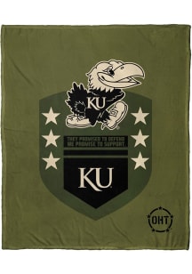 Kansas Jayhawks 50x60inch Rank HD Silk Fleece Blanket - Blue