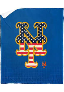 New York Mets Jersey Silk Touch Sherpa Fleece Blanket - Blue
