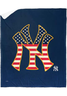New York Yankees Jersey Silk Touch Sherpa Fleece Blanket - Blue