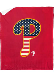 Philadelphia Phillies Flag Jersey Silk Touch Sherpa Fleece Blanket - Red