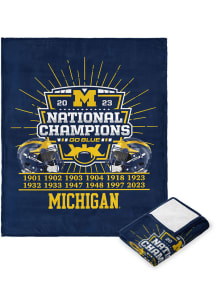 Michigan Wolverines 2023 College Football National Champions 50x60 Silk Touch Fleece Blanket - Blu..