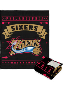 Philadelphia 76ers Hardwood Classics Jersey Silk Touch Sherpa Fleece Blanket - Blue