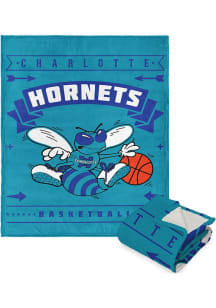 Charlotte Hornets Hardwood Classics Jersey Silk Touch Sherpa Fleece Blanket - Blue