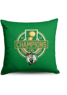 Boston Celtics NBA Finals Champions 2024 18x18 Throw Pillow - Green